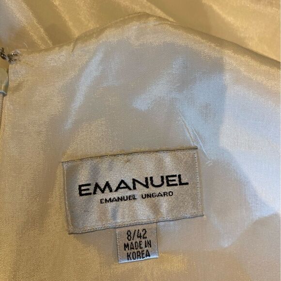 Emanuel Ungaro Sleeveless White Knee Length Vintage Shift Dress Size 8 - Picture 3 of 9